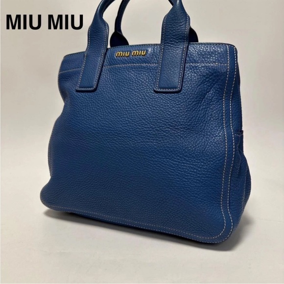 Miu Miu Handbags - Miu Miu Royal Blue Leather Tote